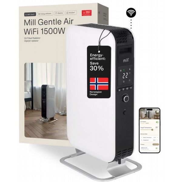 Mill Gentle Air WiFi Oil Filled Radiator 1500W