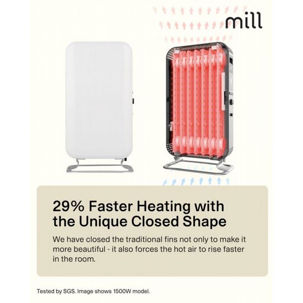 Mill Gentle Air WiFi Oil Filled Radiator 1500W