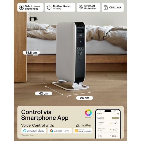 Mill Gentle Air WiFi Oil Filled Radiator 2000W