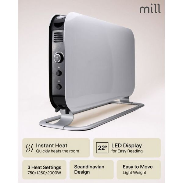 Mill Instant Portable Heater 2000W LED