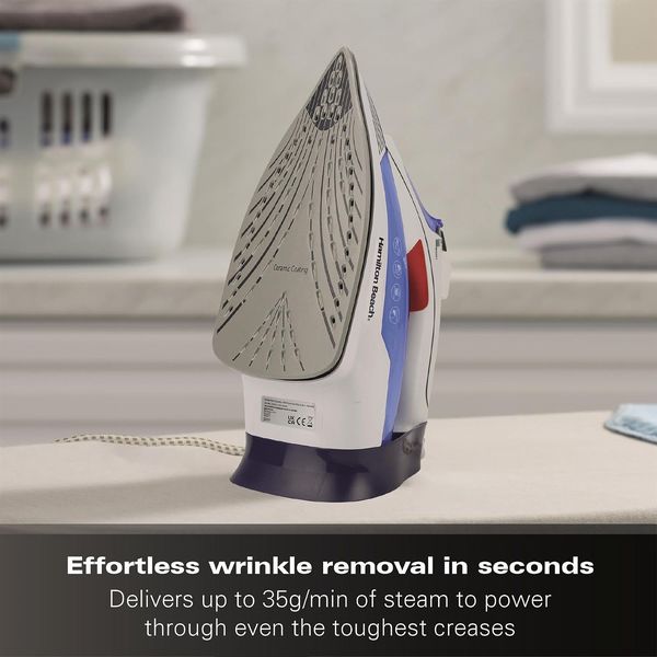 Hamilton Beach Pro SteamMax 3000W White & Blue Steam Iron Open Box