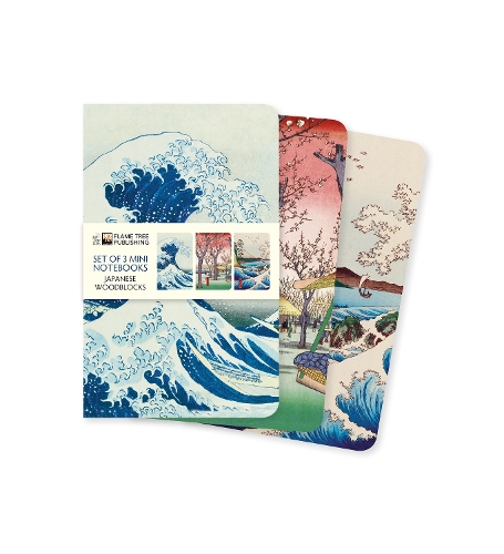 Japanese Woodblocks Set of 3 Mini Notebooks