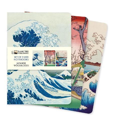 Japanese Woodblocks Set of 3 Midi Notebooks